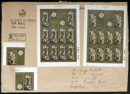 MALTA: Large Cover Sent To Argentina On 6/JUN/1978, Franked With Complete Sheets Of The "Europa" Issue (Sc.547/8), Unusu - Malta