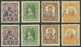 MEXICO: Sc.195 + Other Values, Stamps Of 1910 With "AM" And "ZM" Overprint Applied During The Civil War, Most Of Fine To - Mexico