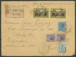 MONACO: Registered Cover Sent To Argentina On 7/JA/1930 Franked With 3.90Fr., On Back Arrival Mark Of Santa Fe 28/JA, Ve - Other & Unclassified