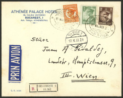 ROMANIA: 15/MAY/1933 Bucuresti - Austria, Registered Airmail Cover Franked With 22.50L., With Arrival Backstamps Of Wien - Other & Unclassified