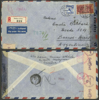 SWITZERLAND: 18/AU/1944 Geneve - Argentina, Registered Airmail Cover Franked With 3.30Fr., With DOUBLE CENSORSHIP Nazi + - Other & Unclassified