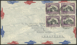 TRINIDAD & TOBAGO: 20/MAR/1936 Port Of Spain - Argentina, Airmail Cover Franked With 48c. (Sc.38 In Block Of 4), With Ar - Trinidad & Tobago (...-1961)