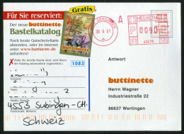 Switzerland 2001 Oensingen Postmark, ATM Label Postcard - Automatenmarken