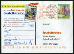 Switzerland 2001 Gossau SG, Mettendorf Postmark Mi 1702 & ATM Label Postcard | Pro Juventute: Children's Books - Automatenmarken
