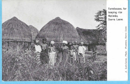 Delcampe - Sierra Leone-Matimba +/-1905-Farmhouses, For Keeping Rice-Native Women-Nus Ethniques. - Sierra Leone