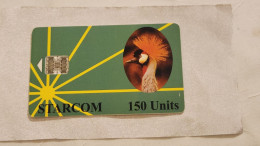 Uganda-(UGA-S-12A)-Gru Reverse C(Green Card)-(32)(150units)(tirage-?)-(look Out Side Card)-used Card - Uganda
