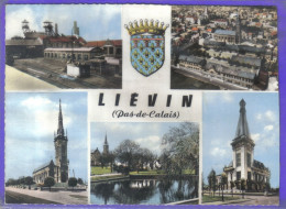 Delcampe - Carte Postale 62. Liévin  Blason Multivues  La Mine  Très Beau Plan - Lievin