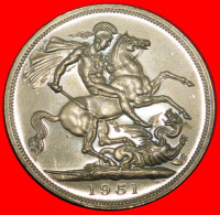 * FESTIVAL: GREAT BRITAIN  CROWN 5 SHILLINGS 1851-1951 PROOF! DRAGON! GEORGE VI (1937-1952)· LOW START! · NO RESERVE!!! - Maundy Sets & Commémoratives