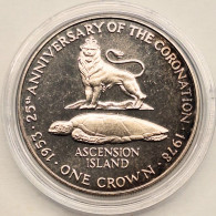 ASCENSION ISLAND - 25 Pence (Crown) 1978, KM# 1, Coronation Of Elizabeth II (#5458) - Ascension (Ile)