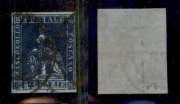 Antichi Stati Italiani - Toscana - 1851 - 6 Crazie (7c - Azzurro Su Azzurro) - Perfetto A Destra (650) - Other & Unclassified