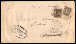 Regno - Vittorio Emanuele III - Due 1 Cent Floreale (68) Con Tonalità Diverse Su Piego Da Olda A Orzinovi Reindirizzata  - Other & Unclassified