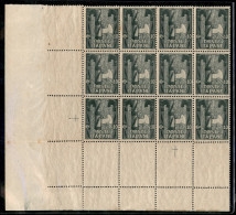 Regno - Vittorio Emanuele III - 1923 - 10 Cent Marcia Su Roma (141) - Blocco Di 12 Angolo Di Foglio - Gomma Integra - Other & Unclassified