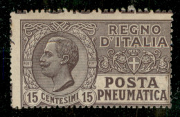 Regno - Posta Pneumatica - 1921 - 15 Cent Posta Pneumatica (2 - Varietà) - Dentellatura Spostata In Alto E A Sinistra -  - Other & Unclassified