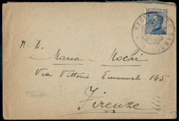 Regno - Navigazione - R. Nave Sardegna (viola) Su 25 Cent (84) - Busta Per Firenze (30.12.20) - Other & Unclassified