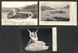 Regno - Navigazione - Arona Locarno (1902/2) + Locarno Arona (1907/1) - Tre Cartoline Per La Gran Bretagna - Other & Unclassified
