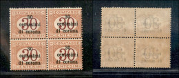 Occupazioni I Guerra Mondiale - Trento E Trieste - 1919 - 30 Cent Segnatasse (4) In Quartina - Gomma Integra (220+) - Other & Unclassified