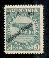 Occupazioni I Guerra Mondiale - Fiume - 1921 - 5 Cent Costituente (164nb) Con C Verticale - Gomma Integra - Other & Unclassified