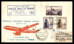 REPUBBLICA - Aerogrammi - 1959 (4 Dicembre) - Roma New York (Pellegrini 1079) - Other & Unclassified