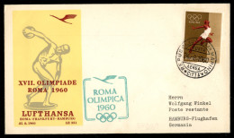 SAN MARINO - 1960 (25 Agosto) - Volo Olimpico Roma Amburgo (Pellegrini 1242) - Aerogramma Da San Marino - Other & Unclassified