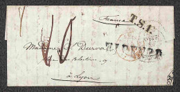Prefilateliche E Documenti - Firenze + T.S.1 - Insieme Di Tre Lettere Per Lione Del 1842 - Other & Unclassified