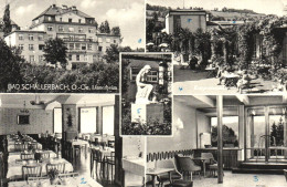 BAD SCHALLERBACH, GRIESKIRCHEN, MULTIPLE VIEWS, ARCHITECTURE, SCULPTURE, TERRACE, UMBRELLA, RESTAURANT,AUSTRIA ,POSTCARD - Grieskirchen