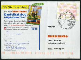Switzerland 2001 Grabs Postmark ATM Label Single Stamp Postcard - Automatenmarken