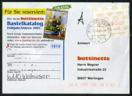 Switzerland 2001 Wolhusen Postmark ATM Label Single Stamp Priority Postcard - Automatenmarken