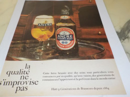Delcampe - ANCIENNE PUBLICITE LA QUALITE C EST UNE BIERE ANCRE 1968 - Alcools