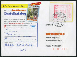 Switzerland 2001 BIRMENSTORF (AG) Postmark ATM Label Single Stamp Postcard - Automatenmarken