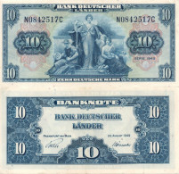 Germany (FRG), 10 Mark 1949, Pick 16(a), XF - 10 Deutsche Mark