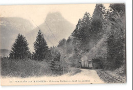 Delcampe - CPA 74 Thônes Château Folliet Et Dent De Lanfon Train Tramway - Thônes