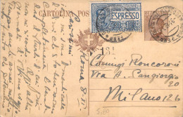 27610 " 19-12-1927-MICHETTI TIPO C61-MIL.25-CENT. 30 BRUNO+ESPRESSO LIRE 1,25-CART. SPEDITA DA ROMA A MILANO NEL 1928 " - Express Mail