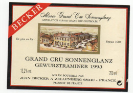 Delcampe - Vin Et Alsace, GRAND CRU FROEHN GEWURZTRAMINER  Millésime 1992  Becker - Gewurztraminer