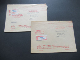 CSSR 1977 AFS Absenderfreistempel Supraphon Praha 1 / 2x Beleg Einschreiben Praha 1 - Brno - Briefe U. Dokumente