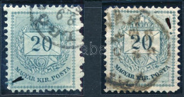 Delcampe - O 1881 2 Db 20kr Lemezkitöréssel, Nagy Folttal, Ritka! (ex Lovász) - Altri & Non Classificati