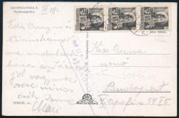 1945 (1. Díjszabás) Képeslap 3 Db Bélyeggel, Cenzúrázva, Szombathelyről Budapestre - Other & Unclassified