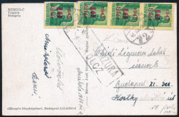 1945 (2. Díjszabás) Képeslap 4 Db Bélyeggel, Miskolci Cenzúrával, Miskolcról Budapestre - Other & Unclassified
