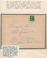 1946 (5. Díjszabás) Távolsági Levél 1 Bélyeggel Alulbérmentesítve Budapestről Sopronba, Ott 40P Szükségportóval, Kézi Fe - Other & Unclassified