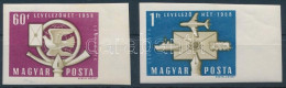 ** 1958 Levelező Hét ívszéli Vágott Sor (10.000+) / Mi 1555-1556 Imperforate Margin Set - Other & Unclassified