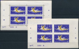 ** 1961 ÁNY Kisív Fogazott és Vágott, Mindkettő Rakéta Magánfelülnyomással Az ívszélen, 0466 Azonos Sorszámmal / Mi 1761 - Other & Unclassified