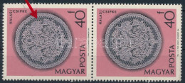** 1964 Halasi Csipke (II.) 40f Pár A Felső Bélyegen Lemezhibával - Other & Unclassified