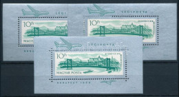 ** 1964 Erzsébet-híd 3 Db Blokk, Ebből 2 Db Zárt Keretfogazással (9.000) - Other & Unclassified