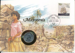 Delcampe - Amerikai Egyesült Államok / Mikronézia 1994P 25c Cu Felbélyegzett Borítékban, Bélyegzéssel, Német Nyelvű Tájékoztatóval  - Unclassified