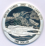 Delcampe - Cook-szigetek 2002. 1D Ag "Téli Olimpia 2002 Salt Lake City - Luge" T:PP Fo. Cook Islands 2002. 1 Dollar Ag "2002 Winter - Unclassified