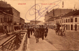 * T2/T3 Ungvár, Uzshorod, Uzhhorod, Uzhorod; Kossuth Lajos Tér, üzletek. Székely és Illés Kiadása / Square, Shops (EK) - Unclassified