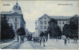 T2/T3 1910 Zagreb, Zágráb; Frankopanska Ulica / Street, Horse-drawn Tram / Utca, Lóvasút (EK) - Unclassified