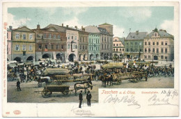 T2/T3 1903 Cieszyn, Teschen; Demelplatz / Square, Market, Shop Of Karl Prochaska. Ed. Feitzinger's Kunst- Und Postkarten - Unclassified