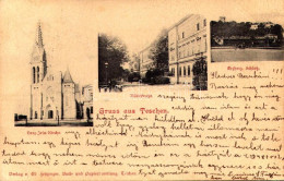 T2/T3 1900 Cieszyn, Teschen; Herz-Jesu-Kirche, Alléestraße, Erzherz. Schloß / Church, Street View, Castle. Verlag V. Ed. - Unclassified
