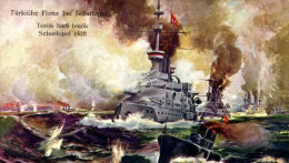 T2/T3 1915 Türkische Flotte Bei Sebastopol / Török Hadihajók Sebastopol Előtt / WWI Ottoman Navy, Turkish Battleships Ne - Unclassified