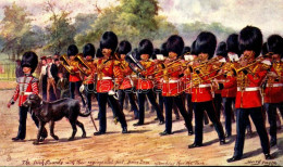 ** T1 The Irish Guards With Their Regimental Pet Brian Boru Marching Thro' The Park. Raphael Tuck & Sons Oilette Postcar - Unclassified